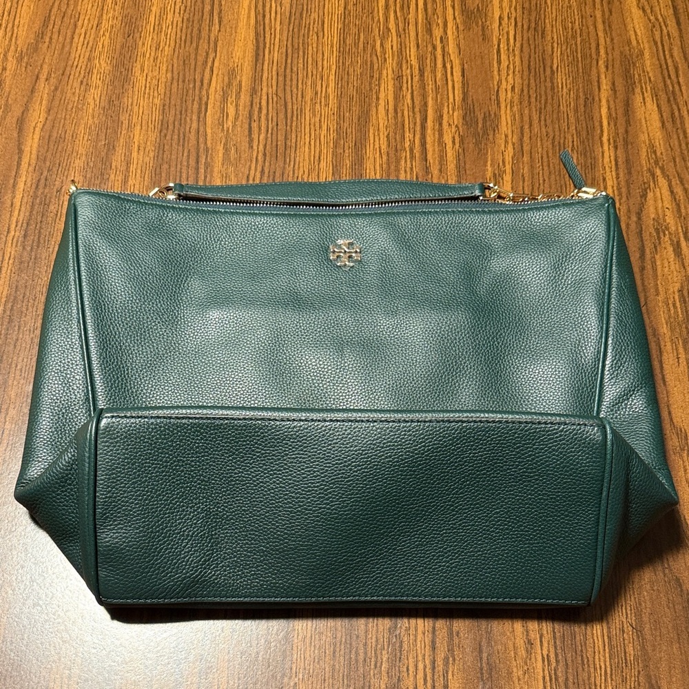 Tory Burch Forest Green Leather Tote